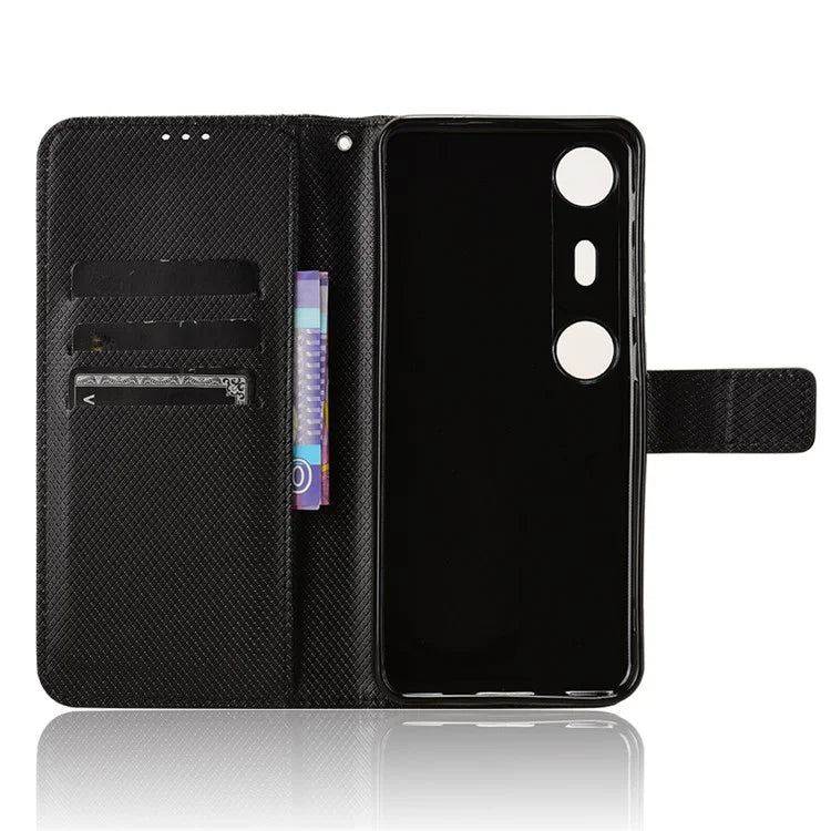 For XREAL Beam Pro Case PU Leather Diamond Texture Wallet Phone Cover