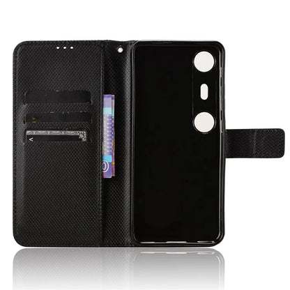For XREAL Beam Pro Case PU Leather Diamond Texture Wallet Phone Cover