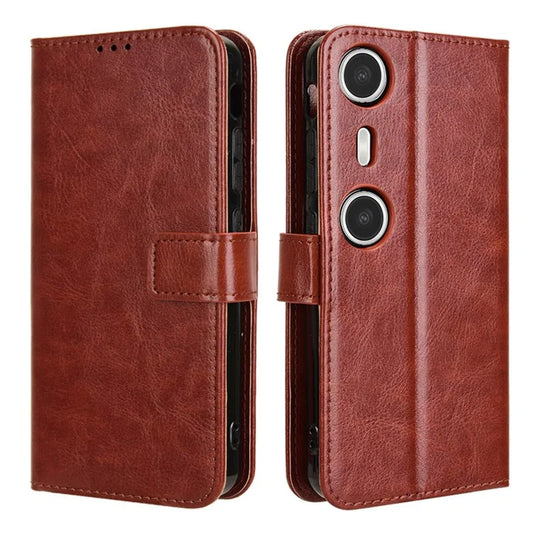 For XREAL Beam Pro Case Crazy Horse Texture PU Leather Phone Wallet Cover