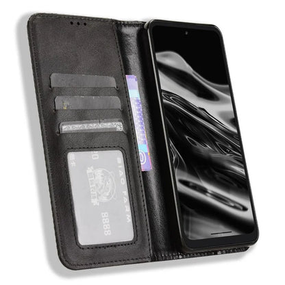 For XREAL Beam Pro Leather Case Wallet Stand Retro Texture Phone Cover