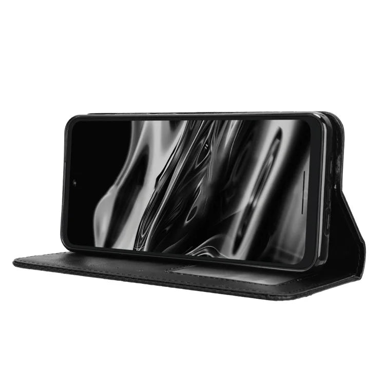 For XREAL Beam Pro Leather Case Wallet Stand Retro Texture Phone Cover