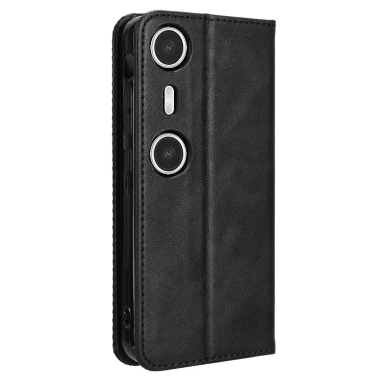 For XREAL Beam Pro Leather Case Wallet Stand Retro Texture Phone Cover