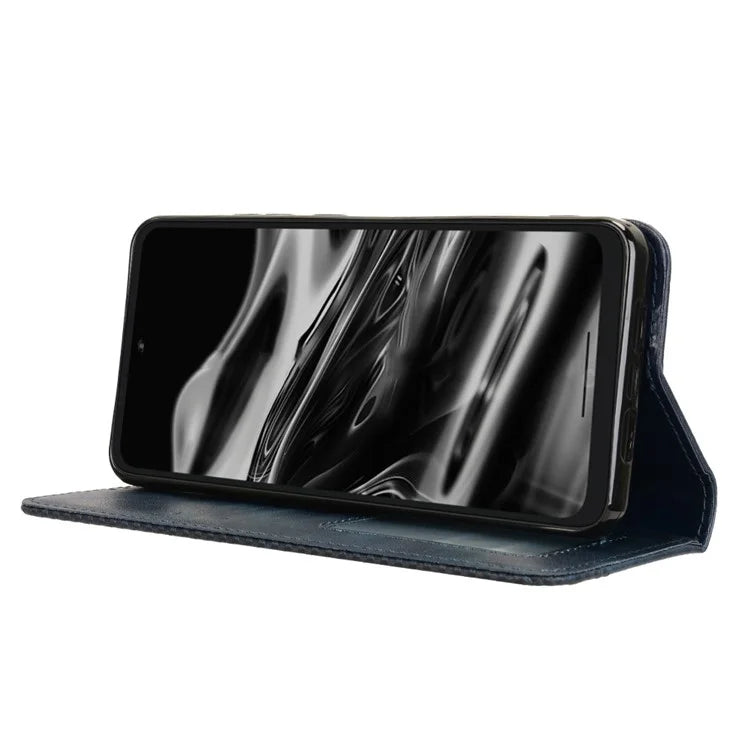 For XREAL Beam Pro Leather Case Wallet Stand Retro Texture Phone Cover