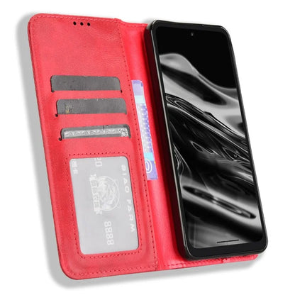 For XREAL Beam Pro Leather Case Wallet Stand Retro Texture Phone Cover