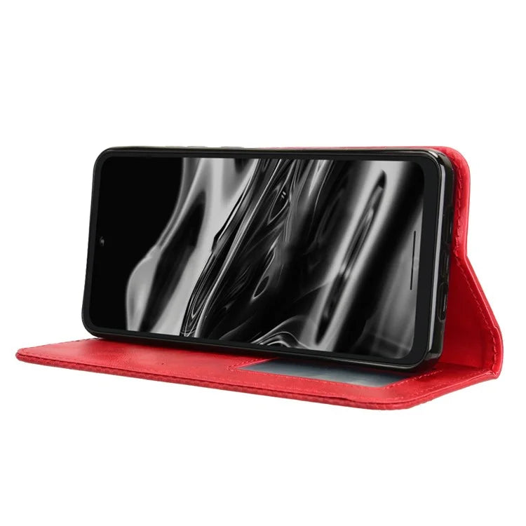 For XREAL Beam Pro Leather Case Wallet Stand Retro Texture Phone Cover