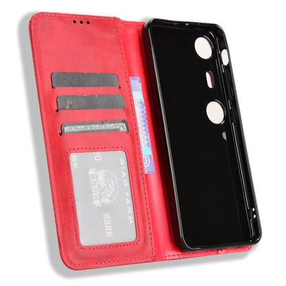 For XREAL Beam Pro Leather Case Wallet Stand Retro Texture Phone Cover
