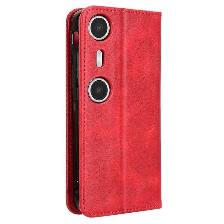 For XREAL Beam Pro Leather Case Wallet Stand Retro Texture Phone Cover