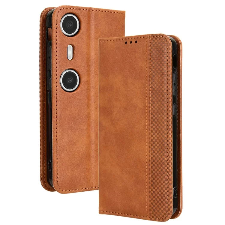 For XREAL Beam Pro Leather Case Wallet Stand Retro Texture Phone Cover