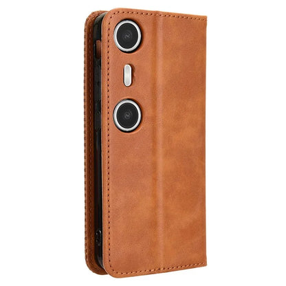 For XREAL Beam Pro Leather Case Wallet Stand Retro Texture Phone Cover