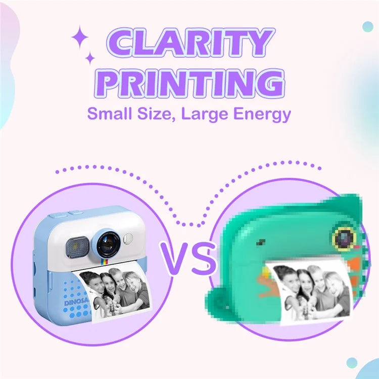 CP02 2.4-inch Screen Kids HD Digital Camera Mini Thermal Photo Printer