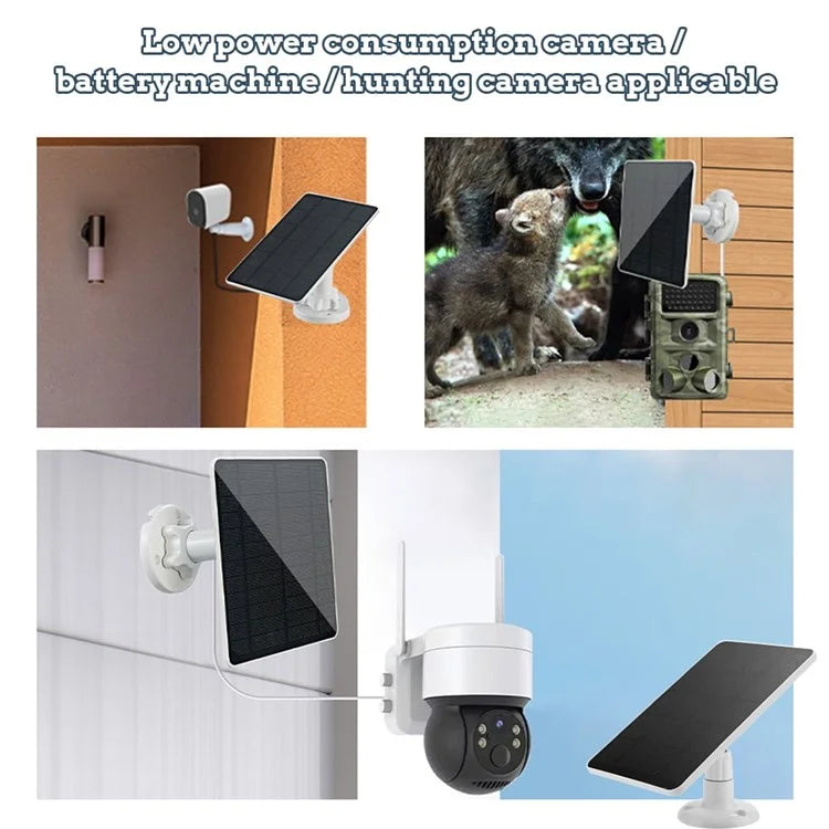 CSP4W-A 4W 5V Solar Panel for Security Camera Monocrystalline Solar Charger with Adjustable Bracket