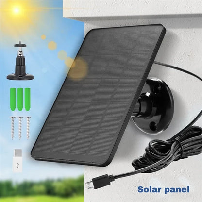 CSP4W-A 4W 5V Solar Panel for Security Camera Monocrystalline Solar Charger with Adjustable Bracket