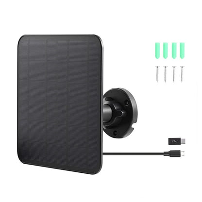 CSP5W-A 5W 5V Camera Solar Panel IP66 Waterproof Monocrystalline Solar Charger with Adjustable Bracket