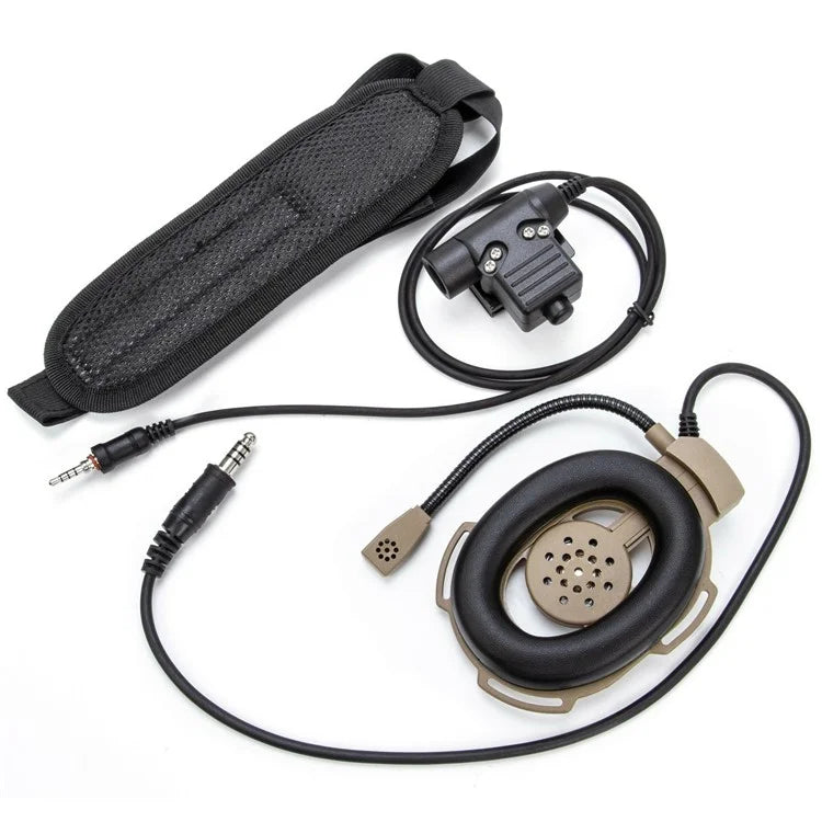 For Yaesu Vertex VX-6R / VX-7R / VX-120 / VX-127 HD01 Two Way Radio 7.1mm Headset Walkie Talkie Headphone with U94 PTT Adapter