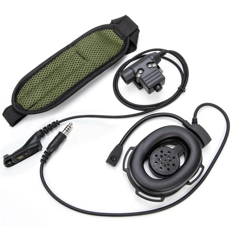 For Motorola Xir P8268 / XiR P8260 / APX-8000 / APX-7000 HD01 Walkie Talkie Headset 7.1mm Single Ear Headphone with U94 PTT Adapter
