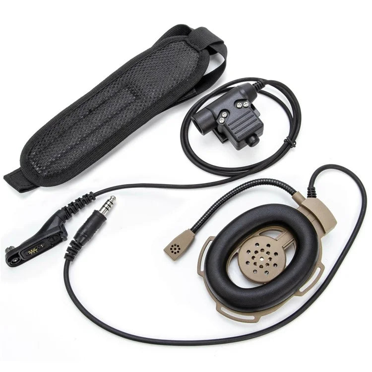 For Motorola Xir P8268 / XiR P8260 / APX-8000 / APX-7000 HD01 Walkie Talkie Headset 7.1mm Single Ear Headphone with U94 PTT Adapter
