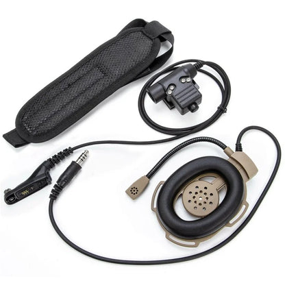 For Motorola Xir P8268 / XiR P8260 / APX-8000 / APX-7000 HD01 Walkie Talkie Headset 7.1mm Single Ear Headphone with U94 PTT Adapter