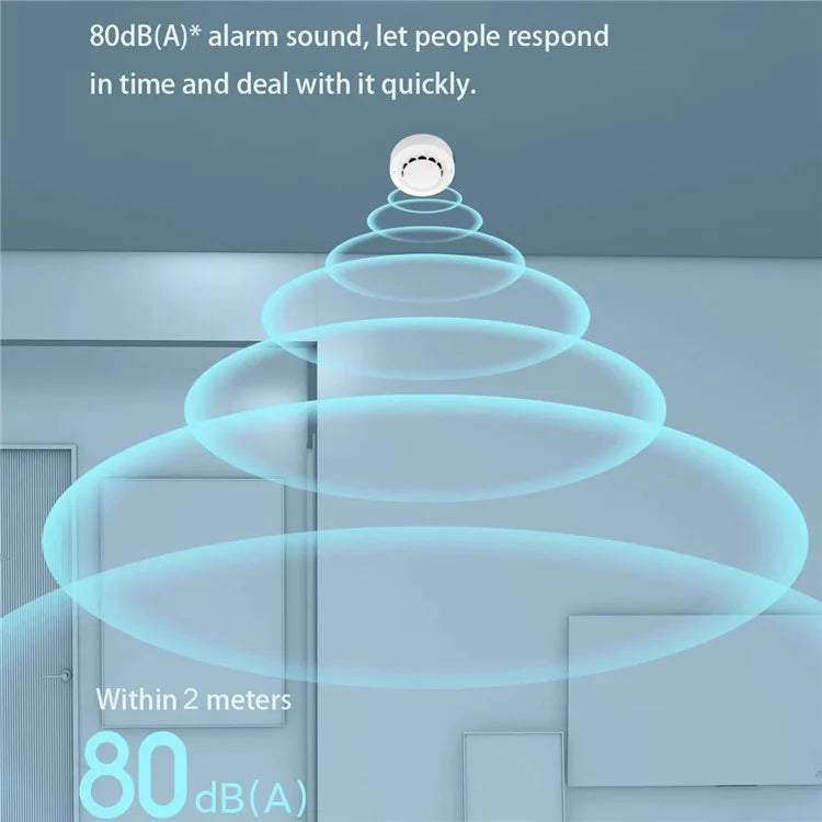 Tuya Smart Life Wireless Smoke Detector 80dB Alarm High Sensitivity WiFi Smoke Sensor
