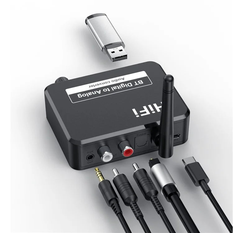 B35 Bluetooth 5.1 Receiver RCA 3.5mm AUX Adapter Converter for Home Theater