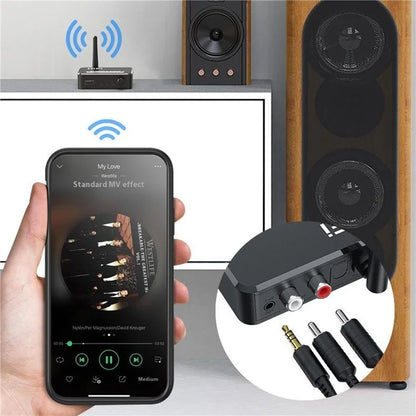 B35 Bluetooth 5.1 Receiver RCA 3.5mm AUX Adapter Converter for Home Theater