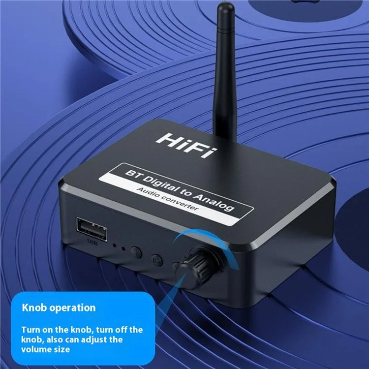 B35 Bluetooth 5.1 Receiver RCA 3.5mm AUX Adapter Converter for Home Theater