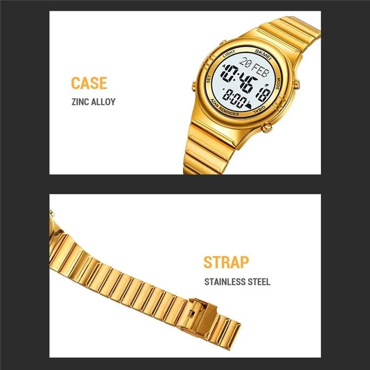 SKMEI 2200 Steel Strap Digital Watch Date Time Display Stylish Sports Electronic Watch