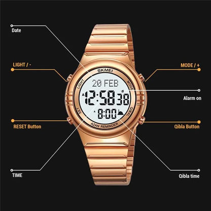 SKMEI 2200 Steel Strap Digital Watch Date Time Display Stylish Sports Electronic Watch