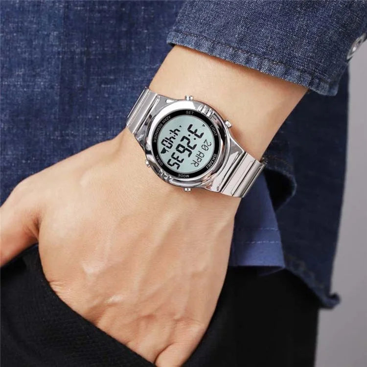 SKMEI 2200 Steel Strap Digital Watch Date Time Display Stylish Sports Electronic Watch