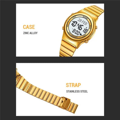 SKMEI 2200 Steel Strap Digital Watch Date Time Display Stylish Sports Electronic Watch