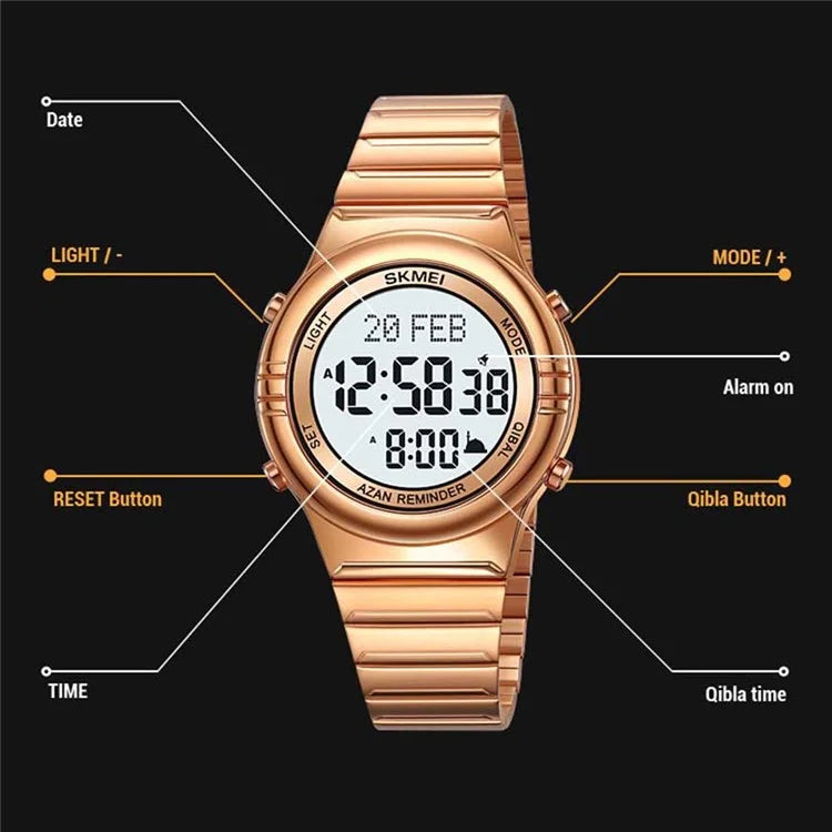 SKMEI 2200 Steel Strap Digital Watch Date Time Display Stylish Sports Electronic Watch