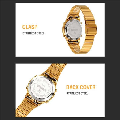 SKMEI 2200 Steel Strap Digital Watch Date Time Display Stylish Sports Electronic Watch