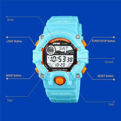 SKMEI 2288 Teenager Luminous Digital Watch Outdoor Sports Electronic Wrist Watch