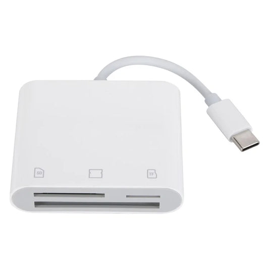 Type-C Plug 3-in-1 SD / TF / CF Memory Card Reader Data Transfer Adapter