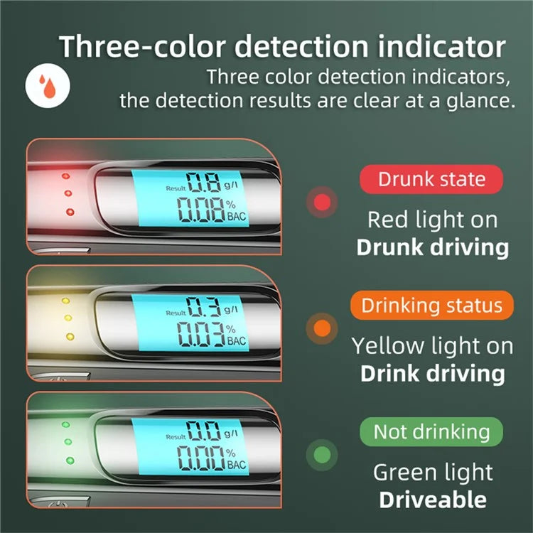C07 Portable LCD Digital Display Alcohol Tester Non-Contact Blowing ...