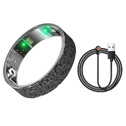 Vring-3 Frosted Bluetooth Sleep Health Monitoring Smart Ring Stainless Steel Finger Ring, Magnetic Charging Cable