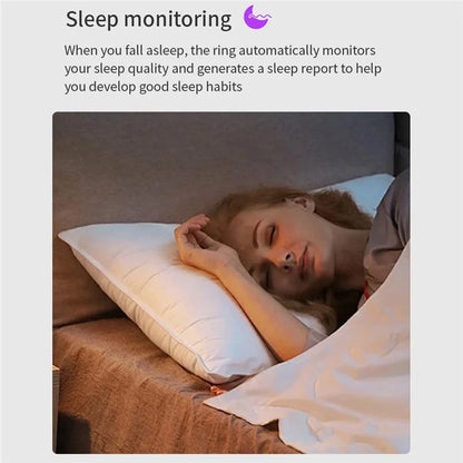 Vring-3 Frosted Bluetooth Sleep Health Monitoring Smart Ring Stainless Steel Finger Ring, Magnetic Charging Cable