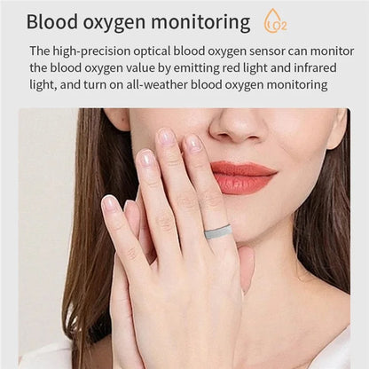 Vring-3 Frosted Bluetooth Sleep Health Monitoring Smart Ring Stainless Steel Finger Ring, Magnetic Charging Cable