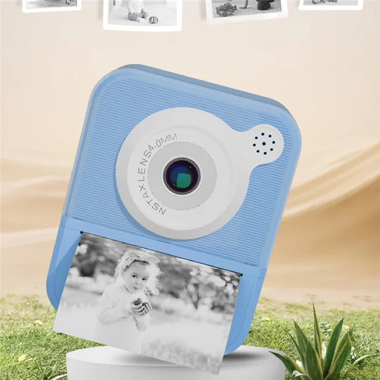 P7 2.4 Inch High Definition Kids Instant Print Camera with Hanging Rope 2 Rolls Of  Printing Paper for Boys Girls