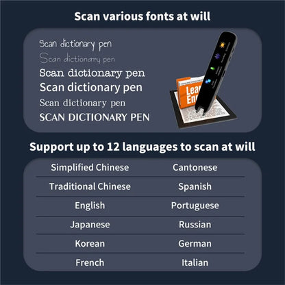 A3 1+8G 2.22-inch Screen 112 Languages Translator Scanning Dictionary Smart Translation Pen