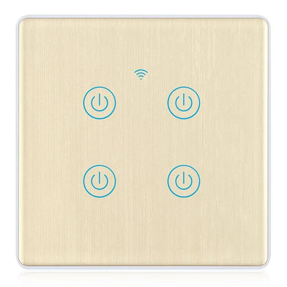 DS-101JL-4 4 Gang WiFi + Bluetooth Dual Mode APP Voice Control Smart Touch Wall Switch