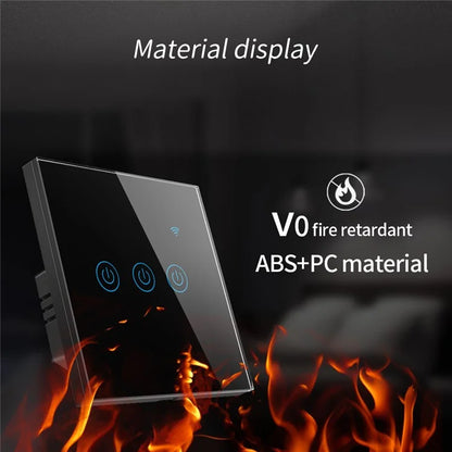 DS-101JL-3 3 Gang WiFi + Bluetooth Dual Mode APP Voice Control Smart Touch Wall Switch