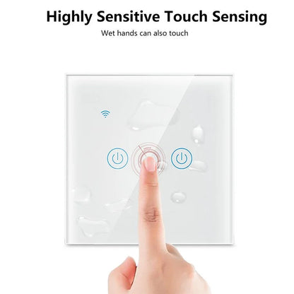 DS-101JL-3 3 Gang WiFi + Bluetooth Dual Mode APP Voice Control Smart Touch Wall Switch