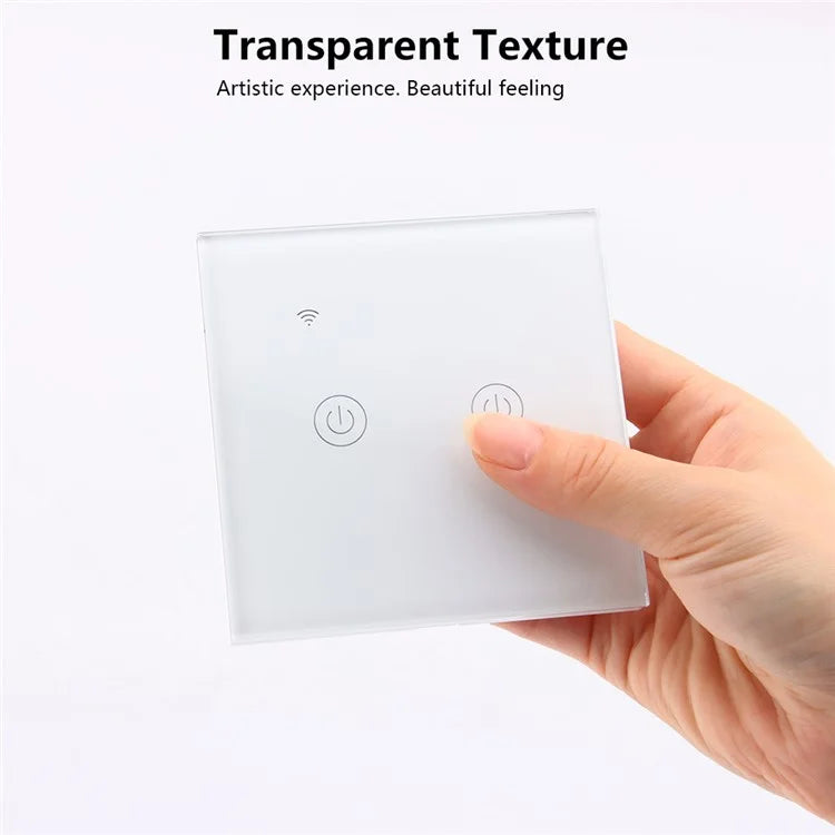 DS-101JL-2 2 Gang WiFi + Bluetooth Dual Mode APP Voice Control Smart Touch Wall Switch