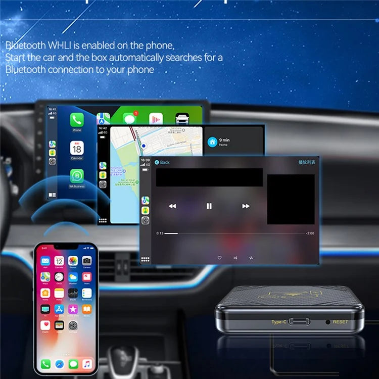 Q1 Carplay Android Auto 2-in-1 AI Box Bluetooth 5.0 Wired to Wireless Adapter