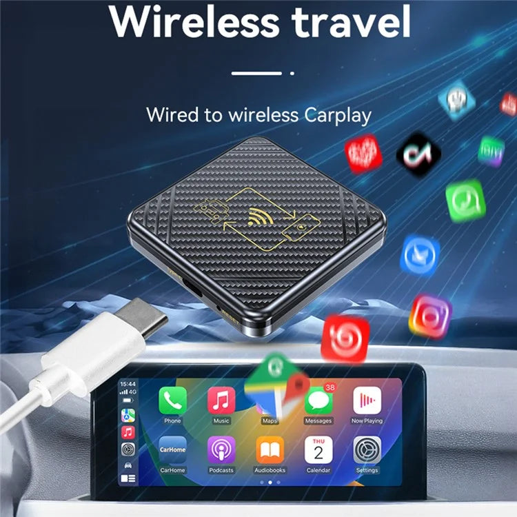 Q1 Carplay Android Auto 2-in-1 AI Box Bluetooth 5.0 Wired to Wireless Adapter