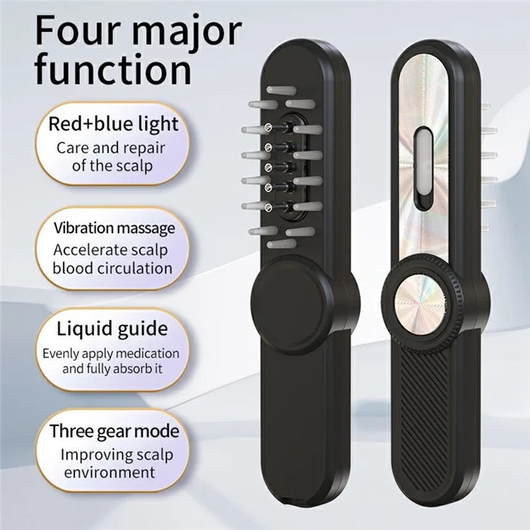 Red  /  Blue Light Hair Care Massager Comb with Liquid Guide, Vibration, CE Certified