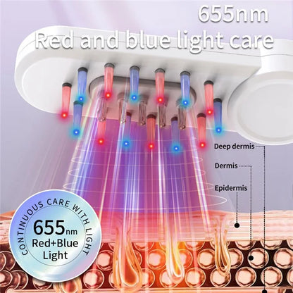 Red  /  Blue Light Hair Care Massager Comb with Liquid Guide, Vibration, CE Certified