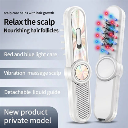 Red  /  Blue Light Hair Care Massager Comb with Liquid Guide, Vibration, CE Certified