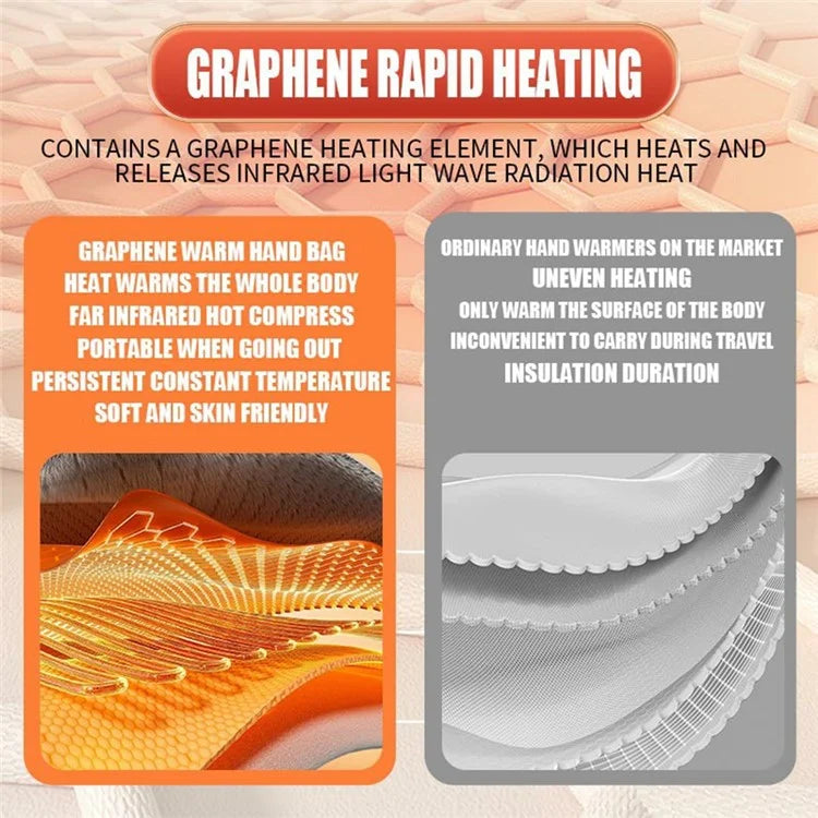 Graphene Heated Hand Warmer with Smart Temperature Control, 4 Adjustable Levels (CE Certified)