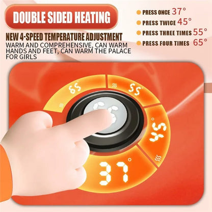 Graphene Heated Hand Warmer with Smart Temperature Control, 4 Adjustable Levels (CE Certified)